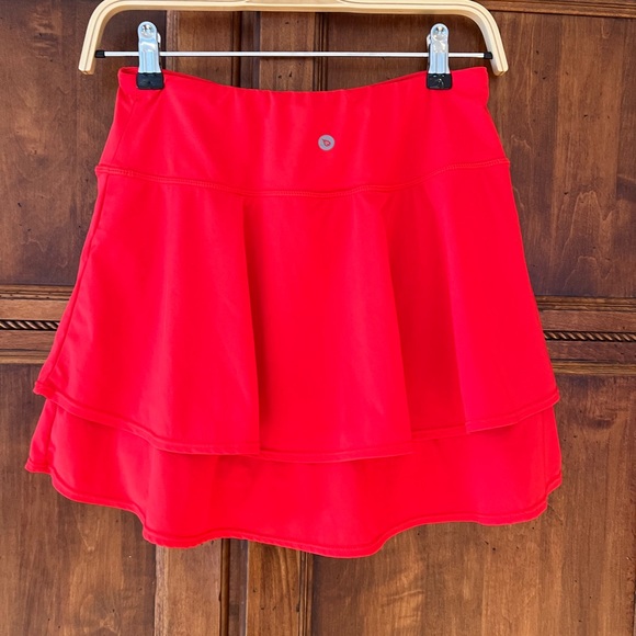 NWOT Balef Red Ruffle Tennis Skirt | Size M | Pockets on Shorts Under Skirt - Picture 4 of 8